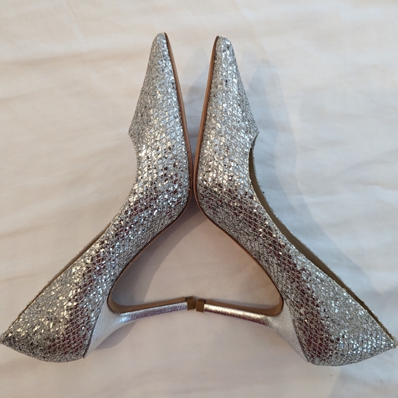 Jimmy Choo Romy 85 Silver Glitter pumps - Picture 2 of 11